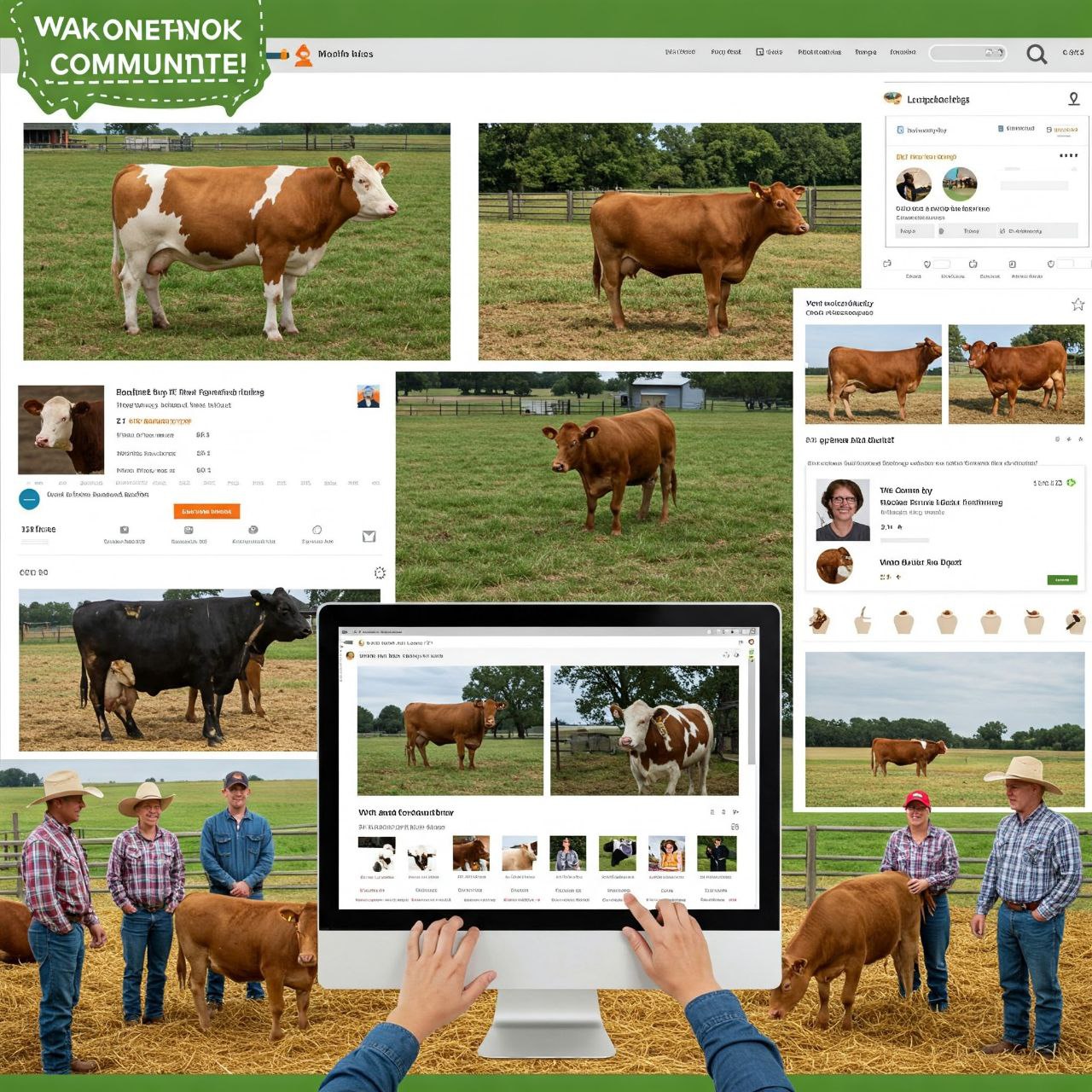 Red social Holstein para ganado especializado